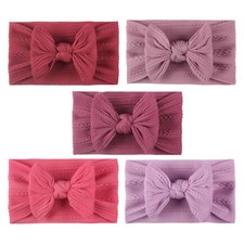 5 Pcs Baby Headband Nylon Bow Hair Band Headwear for Kids Toddler