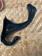 Solid Cast Iron Black Coat Hook - Double hooks Wall Mount 7 inch