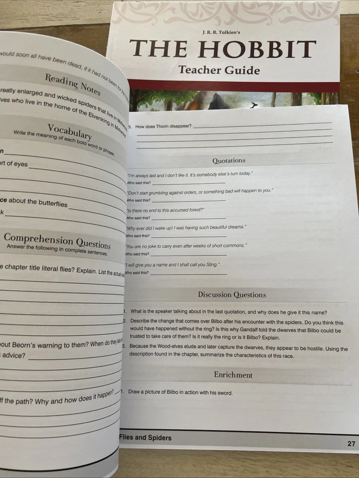 Memoria Press The Hobbit Teacher Guide And Student Workbook New - Image 4 of 4