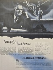 The Master Electric Co Dayton OH Foresight Good Fortune Postwar Print Ad 1945