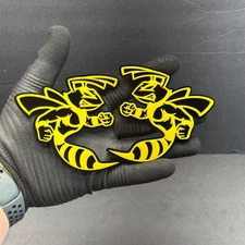 Acrylic Hornet Badges Emblem BEE (2) Yellow/Black BADGES Fender Angry Aggressive