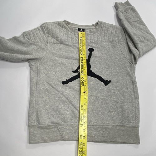 Nike Air Jordan Youth Boys Large 12-13 Yrs Quilt Top Gray Pullover Sweatshirt - Picture 5 of 6