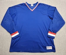 Vintage Betlin Hockey Goalie Shirt XL Blue Padded Long Sleeve USA 70s 80s Mens