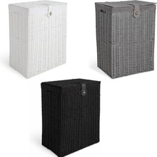 Wicker Laundry Hamper Basket with Lid Large Storage Bin Organizer