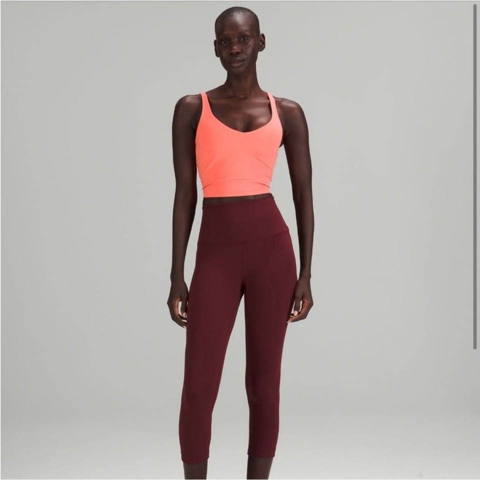 Lululemon Align Tank Top Crop Top Sports Bra Raspberry Cream Women’s ...