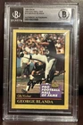 1991 ENOR #14 GEORGE BLANDA Beckett BAS BGS Signed Hall of Fame Card Auto