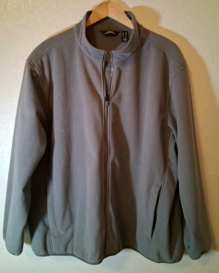 Lands End men's XXL mock neck full zip outdoor Gray Soft Cozy jacket W/pockets - Image 4 of 4