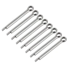 Split Cotter Pin - 6mm x 50mm 304 Stainless Steel 2-Prongs Silver Tone 8Pcs