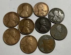 1913 wheat penny Lot Of 10 Coins Low Grades