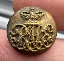 Victorian Unknown Monogram Military Mess Dress Uniform Button - 22mm