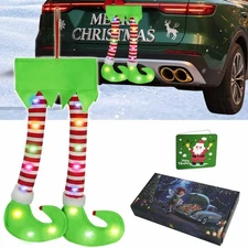 LED Elf Legs Decorations for Christmas Tree Car Trunk Glowing Hanging Ornaments