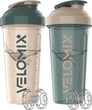 -2 Pack- 28 oz Protein Shaker Bottles for Protein Mixes - 2x Wire Whisk  Lea...