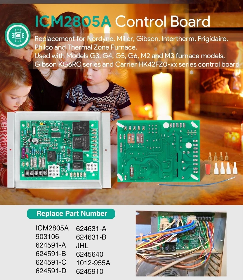 ICM2805A Furnace Control Board Replacement for Nordyne 903106 and 624631...  - Image 2 of 4