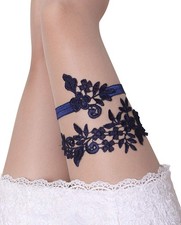 Wedding Garters for Bride Bridal Lace Set Women White Blue Navy Plus Size