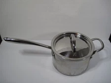 Williams Sonoma 4 Qt Sauce Pan and Lid Stainless Steel Thermo-Clad, HESTAN Italy