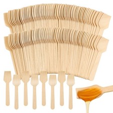 300 Pcs 3.75" Disposable Mini Wooden Tasting Spoons - Bulk Small Wood Spoons ...