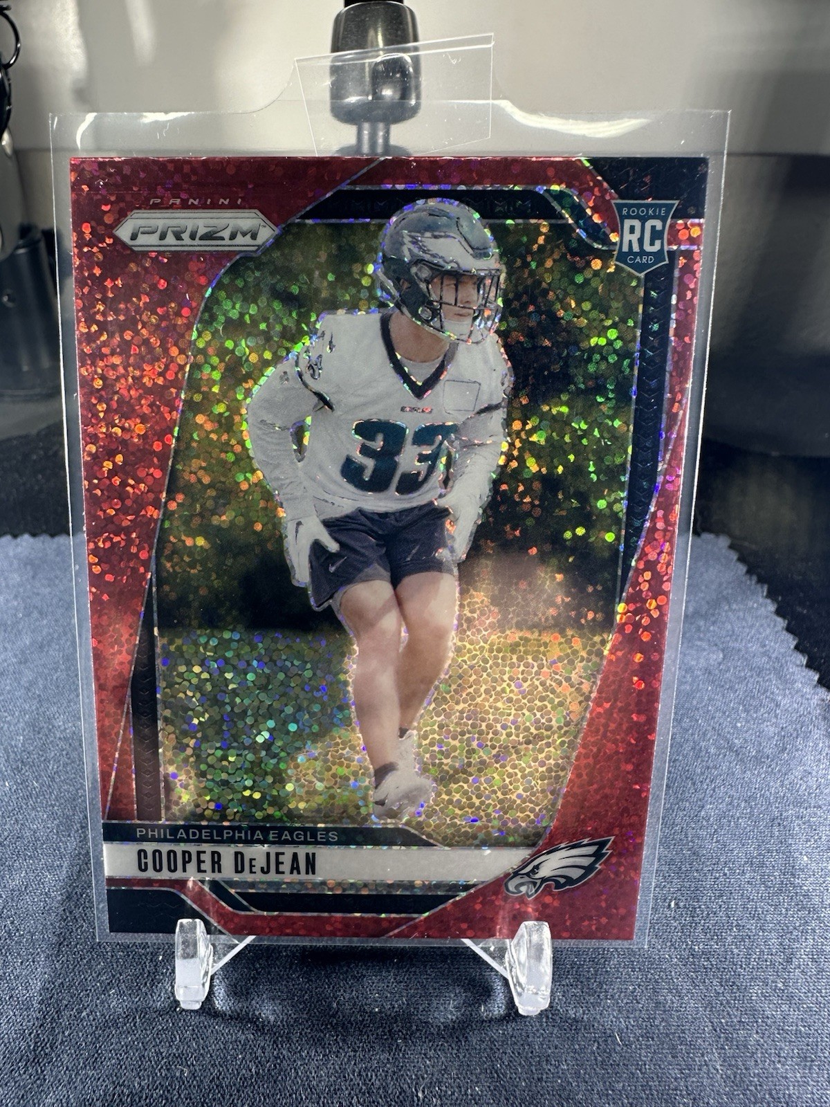 2024 Panini Prizm - Rookies Cooper DeJean #321 Red Sparkle Prizm (RC)