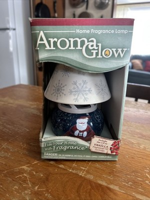 Aroma Glow Home Fragrance Lamp w/Oil Cartridge Santa Snowflakes Christmas NIB