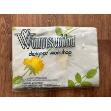 Vintage Wamsutta Christian Dior Yellow Rose Twin Flat Sheet