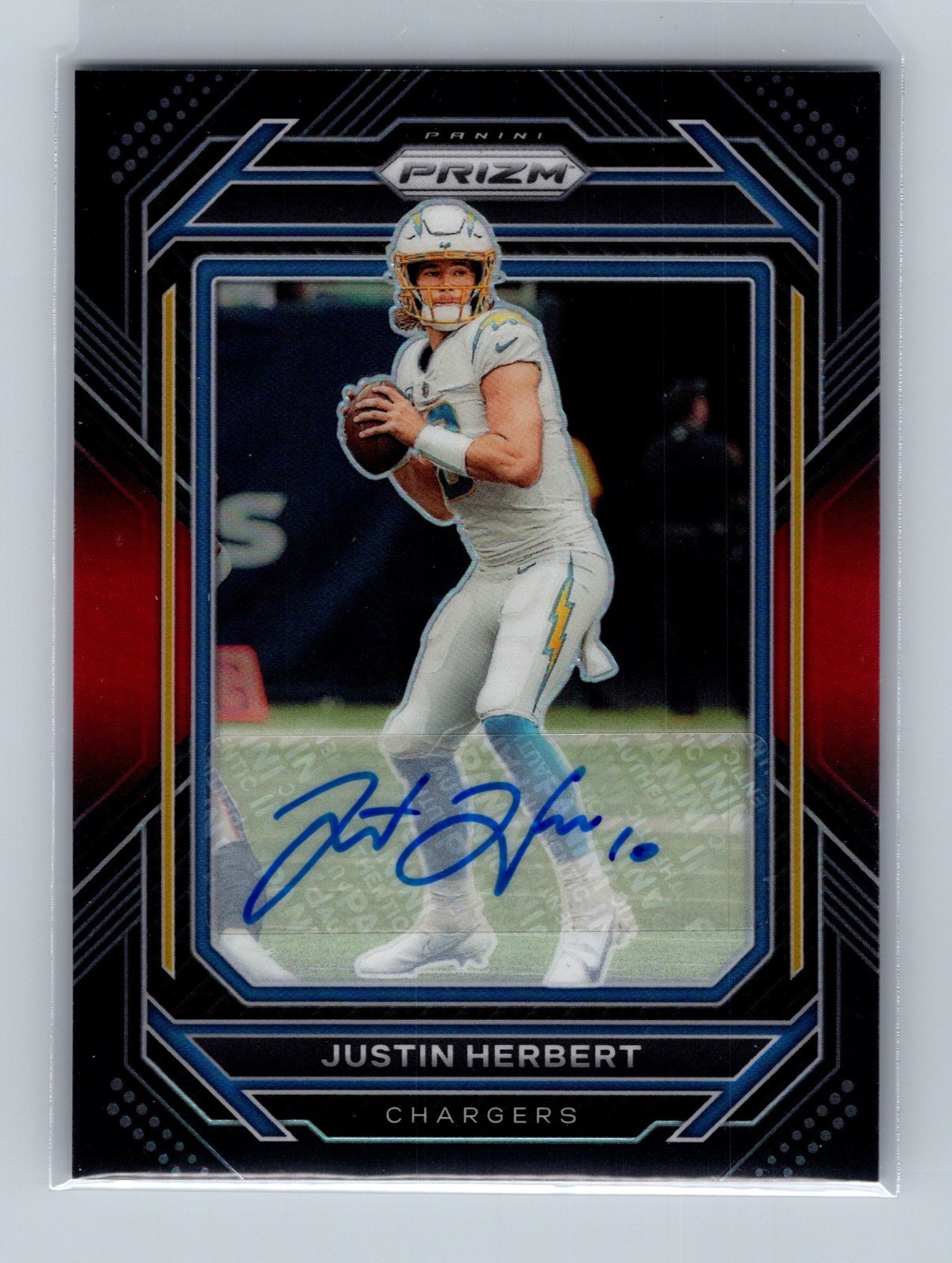 Justin Herbert 2022 Panini Chronicles Prizm Black Signature Red Auto /99