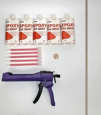 5er Pack Kalkstein Epoxid Fugenmörtel Konvolut mit Auftragspistole