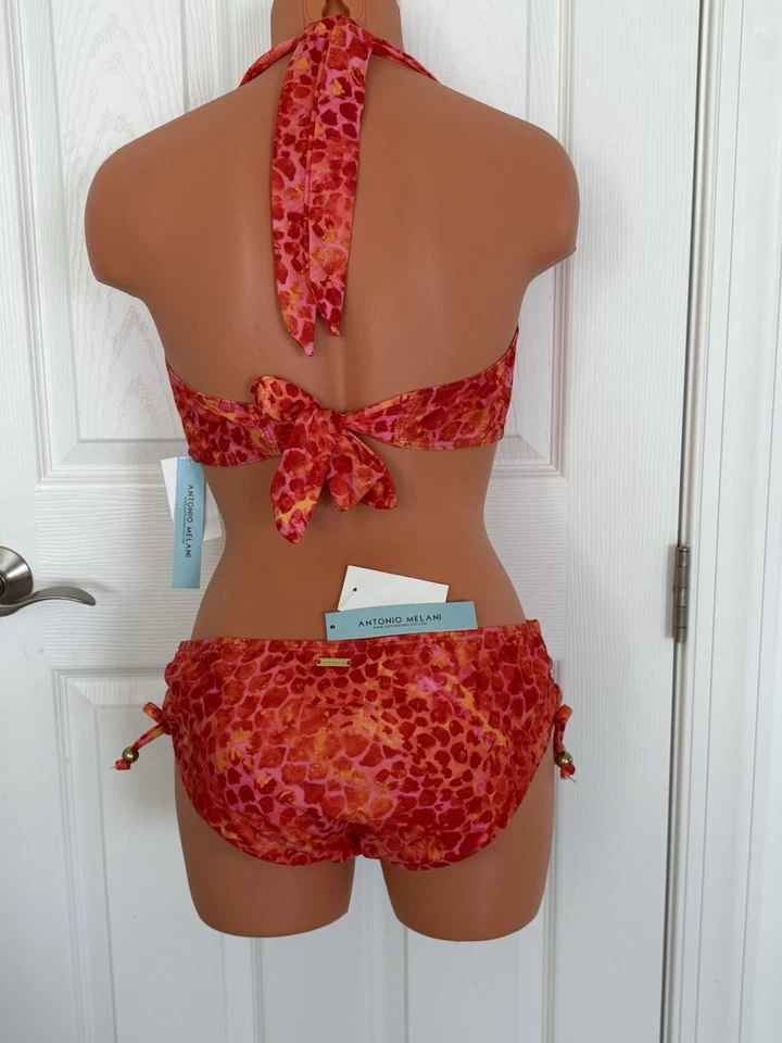 Antonio Melani Orange 2 Pce Halter Bikini Set NWT - Image 3 of 4