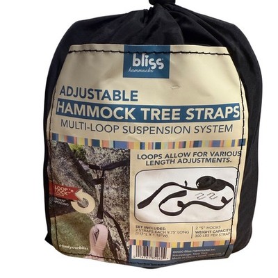 Bliss Hammocks Adjustable Hammock Tree Straps Multi-Loop Suspension System New