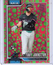 2026 Topps Series 1 #317 Troy Johnston RC Holiday Polka Dots Green/Pink Foil