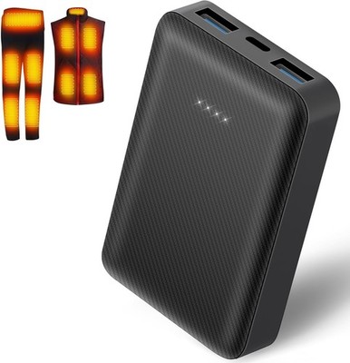 Tragbare 10000mAh Powerbank für Beheizbare Kleidung - USB & Type-C Anschluss