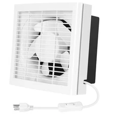 6" Shutter Exhaust Fan, 258CFM Window or Wall Mount Ventilation Fan for Green...