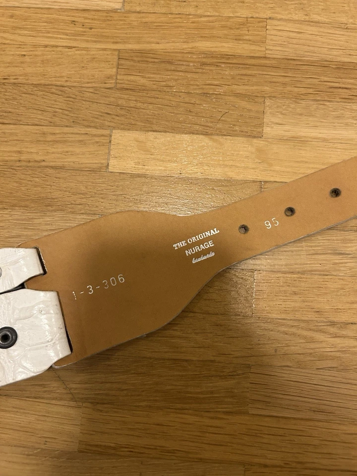 Gürtel Echtleder weiß Handmade Pferd verstellbar Hüfte - Bild 3 von 4