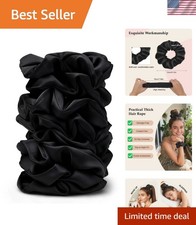 Elegant 4.2-Inch Satin Scrunchies - 8PCS No Crease Hair Ties for All Hair Types