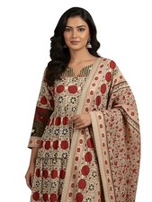 Women  s Ethnic Anarkali Kurti with Dupatta  Printed Long Flared Kurta with