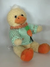 1999 Duck Hugfun International Plush Stuffed Animal With Sweater. Excellent Cont