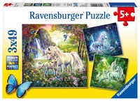 SchöNe EinhöRner. Puzzle 3 X 49 Teile | Spiel | Kinderpuzzle Standard 3X49