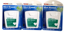 3 PACK - CVS Health MINT Waxed Dental Floss Tooth Floss 100 YARDS Ea Reach Floss