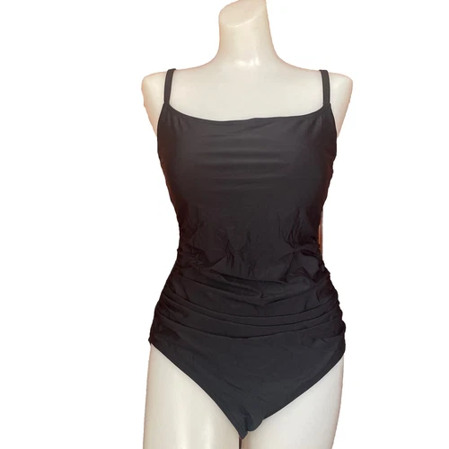 Eomenie Women's One Piece Swimsuit Tummy Control,1 Piece Swimsuit, SIZE L, Black