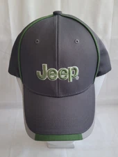 Gray and Green Embroidered Jeep Baseball Cap for Men