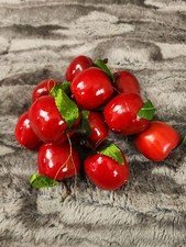 Christmas Ornaments Apples Red Shatterproof Vintage Fall Decoration Set of 11