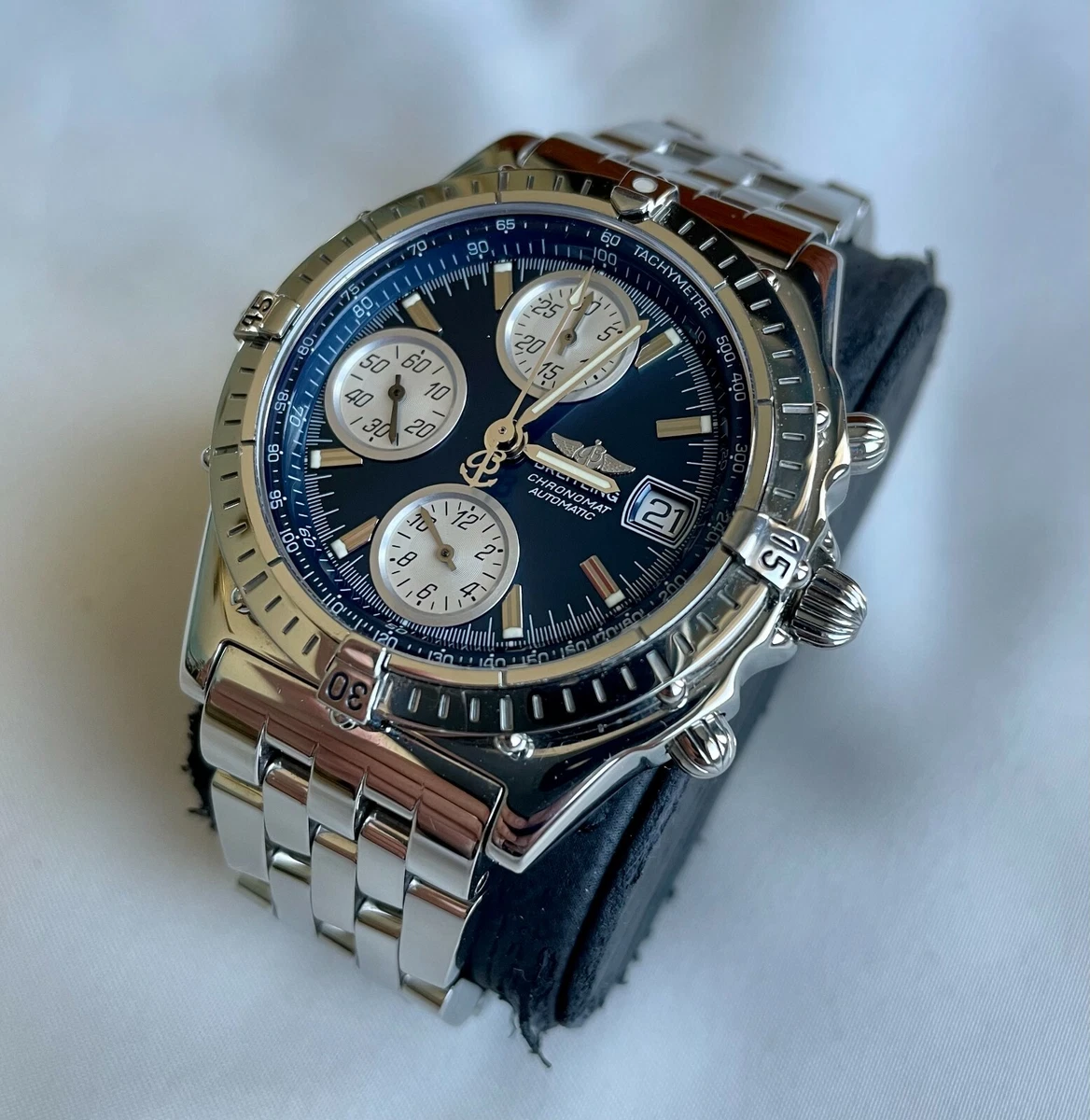 Breitling chronograph blue cheap