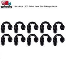 10Pcs Universal 6AN 180° Swivel Hose End Fitting Adaptor For CPE Oil Fuel Line