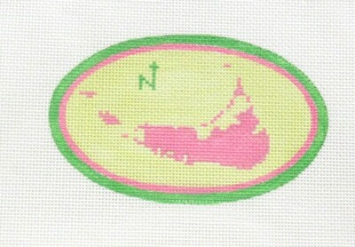 Kate Dickerson Nantucket Oval Ornament Handpainted Needlepoint Canvas 