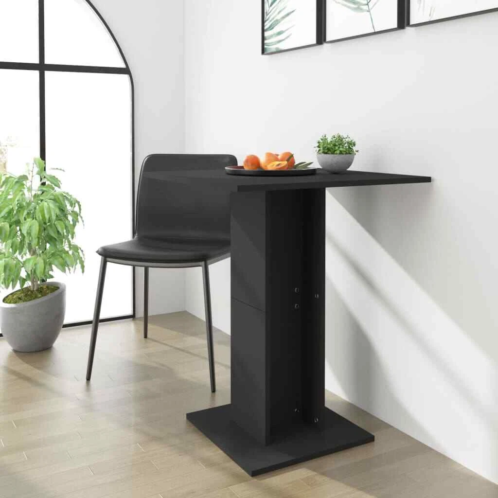 vidaXL Bistro Table Black 60x60x75 cm Engineered Wood UK NEW