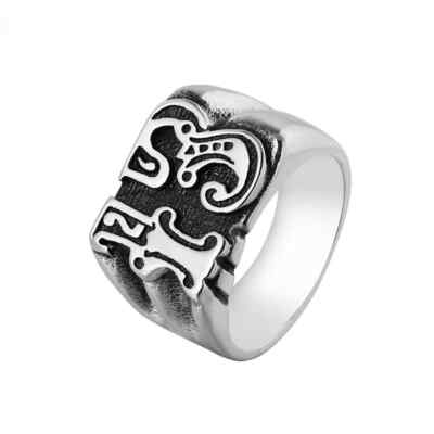 Vintage Biker Skull Ring For Men - Stainless Steel, Size 6-13, Number 13 Design, Black/Silver/Gold