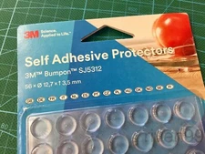 Pack of 56pcs 3M Clear Bumpon Round Adhesive Rubber Bumpers, 75 Shore M, Feet