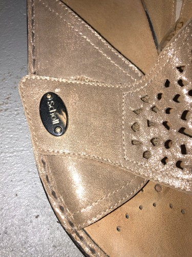 Scholl Bioprint Womens Size 38 Slip On slippers Sandals Gold - 第 4/7 張圖片
