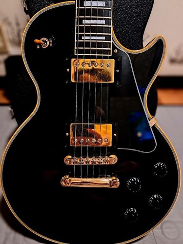 Guitarra eléctrica Orville de Gibson Les Paul Custom Black Beauty LPC-57B 57' con HC - Imagen 5 de 12