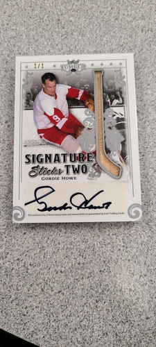 21-22 Leaf Lumber Hockey Signature Stick 2 Howe/Hull Auto & Game Used Stick #1/1