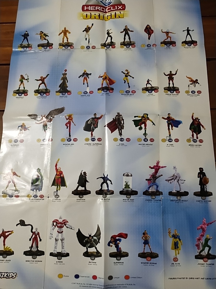 DC Heroclix Origin Checklist / JSA Museum Poster/Map | eBay