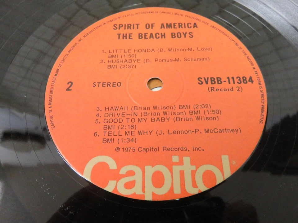 Beach Boys Spirit of America Capitol Canada Press Music LP Record VG - Image 4 of 4